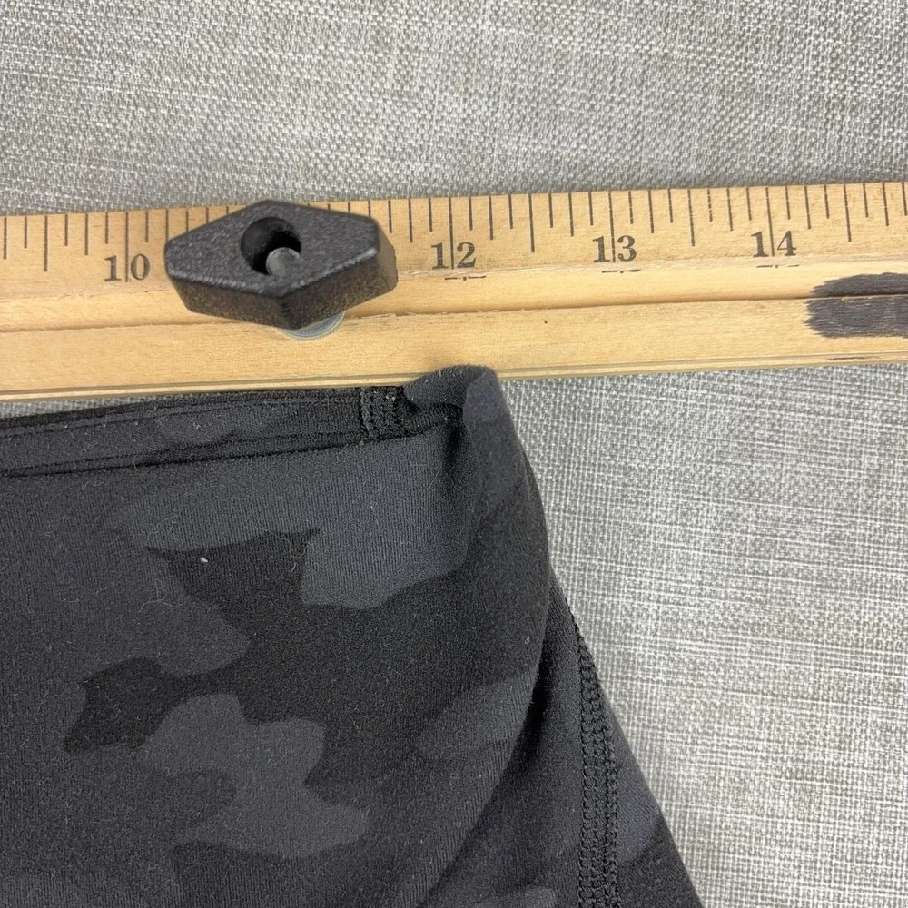 Lululemon Leggings Womens 8 Black Camo High Rise Ankle Pockets Yoga Gym Workout